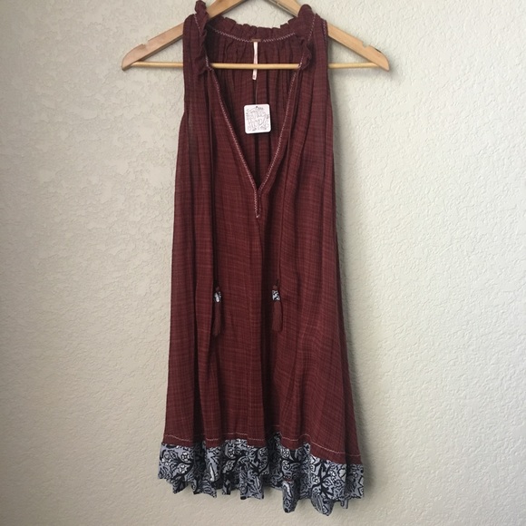 Free People Dresses & Skirts - New Free People Burgundy Mini Dress XS